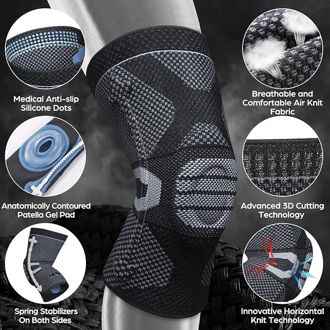NEENCA Professional Knee Brace, Medical Knee Support for Women & Men Relief | Upgraded Version, Patented Patella Gel Pad & Side Stabilizers, For Knee Pain, Swelling, ACL,PCL, Circulation, Sports, Workout