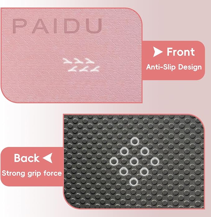 PAIDU Foldable Yoga Mat, 70"x24"x0.31" TPE Non-Slip Mat with Bag | Double‑sided non‑slip, 8mm thick TPE, foldable for travel, ideal for yoga/pilates/fitness/home/outdoor workouts