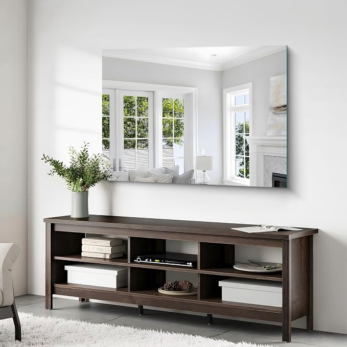 36"x48" Frameless Mirror, Frameless Bathroom Mirror for Over Sink, Rectangle Home Gym Mirror for Wall, Upgraded Shatterproof Wall Mount for Bedroom, Living Room, Dance Studio, Entryway