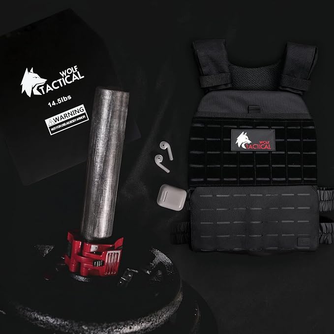 WOLF TACTICAL Weight Vest Plates - 5.75/8.75/14.5/19.75LB Pairs - WODs, Strength Training, Running, Heavy Workouts