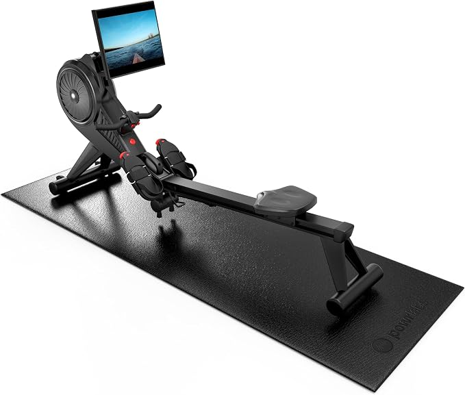 Rowing Machine Mat for Hydrow, Concept 2, Peloton Rower,Treadmill | Extra-thick PVC, Sweat and waterproof, Non-slip surface, 12-month warranty, USA-based support