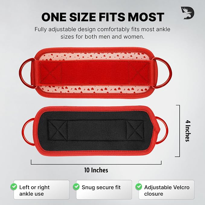 DMoose Ankle Strap for Cable Machine - One Size Fit with Premium Padding, Workout Kickback Ankle Cuffs, Ankle Bands for Working Out, Booty Workouts, Leg Extension, Hip Abductors & Lower Body Exercises
