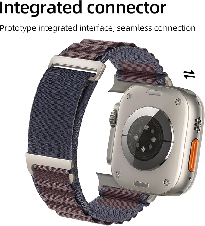 Alpine Nylon Sport Bands Compatible with Apple Watch Ultra Band 49mm 46mm 45mm 44mm 42mm Men Women, Stretch Loop Strap with D-Hook for iWatch Series 10 Ultra SE 9 8 7 6 5 4 3 2 1 (Indigo, 49mm/46mm/45mm/44mm/42mm(Series 3))