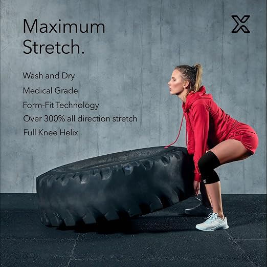 Body Helix Full Knee Compression Sleeve for Knee Pain Relief - Arthritis, Meniscus, Swelling, ACL, Sprains - Knee Sleeve for Women and Men (Black, Small)