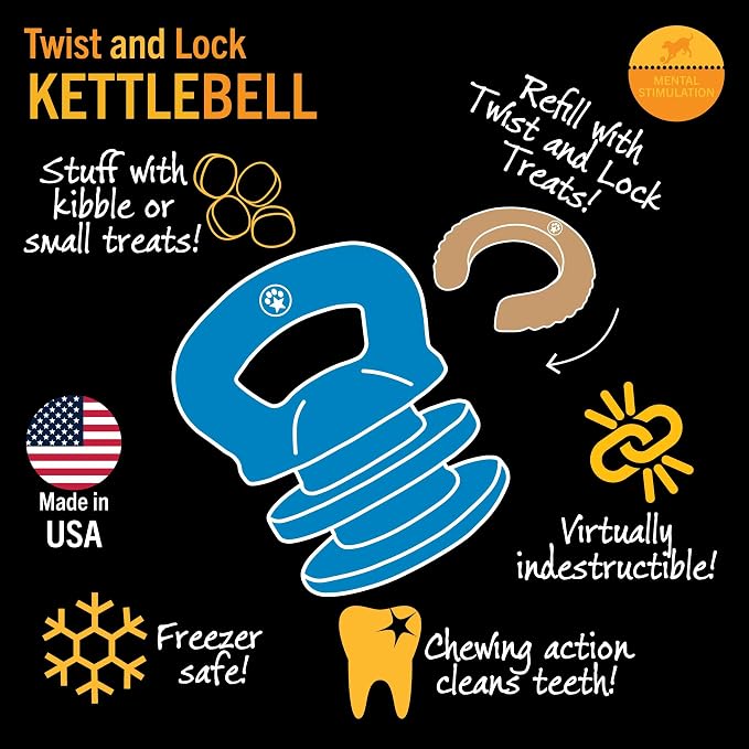 Twist and Lock Kettlebell Interactive Dog Toy