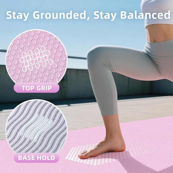 Extra Large Yoga Mat – 72"x48" or 78"x57", 1/4"–1/2" Thick Mat for Women & Men, TPE Non-Slip Pilates Mat for Home Gym, Yoga, Stretching, Meditation