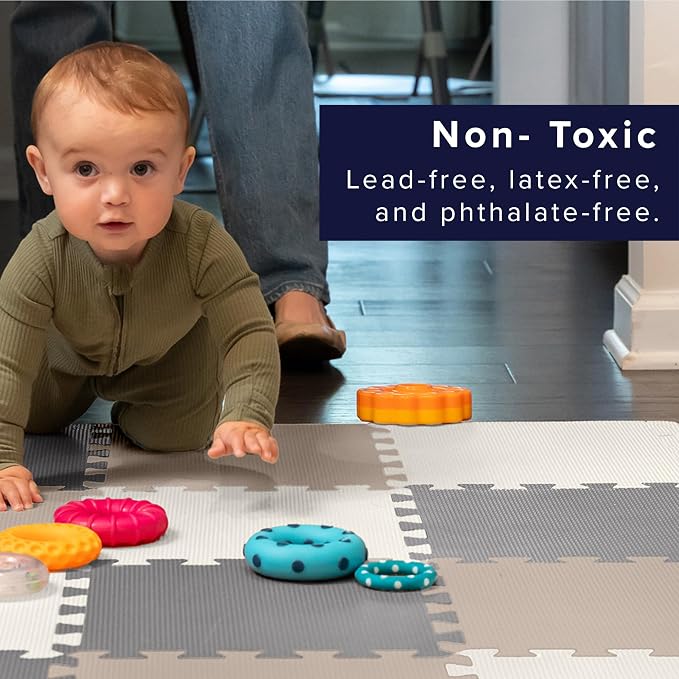 We Sell Mats 3/8" Thick Multipurpose EVA Foam Exercise Floor Mat, 12"x12" Interlocking Kid-Friendly Tiles, Anti-Fatigue for Home, Gym, Playpens, Classrooms