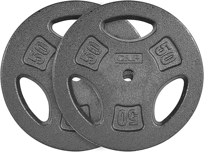 WF Athletic Supply Cast Iron 1-Inch Standard Grip Plate for Strength Training, Muscle Toning, Weight Loss & Crossfit - Multiple Choices Available