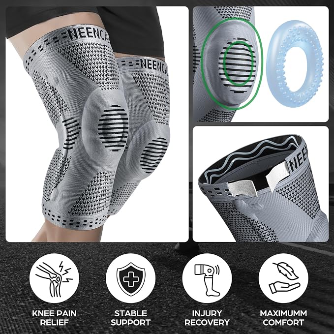NEENCA Professional Knee Brace for Pain Relief, Medical Knee Support with Patella Pad & Side Stabilizers, Compression Knee Sleeve for Meniscus Tear, ACL, Joint Pain, Runner, Workout - FSA/HSA Eligible