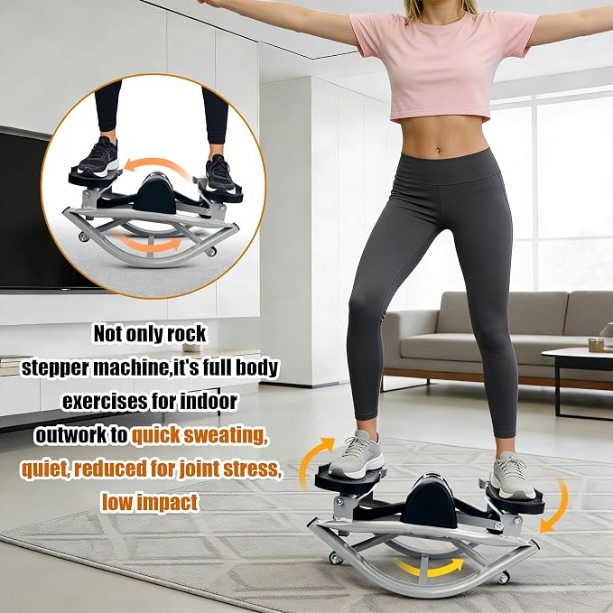 Rock Stepper Machine with Digital Display,Workout at Home,Office | Digital display, side-to-side motion, home workout, arm leg glute exercise,home fitness, full body workout