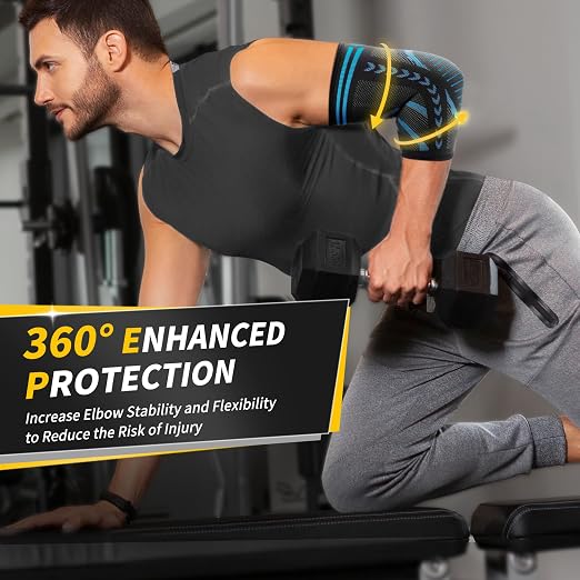 CAMBIVO 2 Pack Tennis Elbow Brace for Tendonitis and Tennis Elbow,Golfers Elbow, Arm Compression Sleeves for Women and Men, Bíceps Support Sleeve for Weightlifting, Basketball and Workout | Golfers Elbow and Arthritis Relief, Breathable 3D Knit Fabric,...