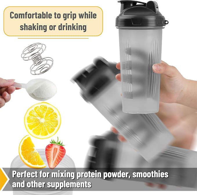 Mr. Pen- Shaker Bottles for Protein Mixes, 28 oz | Leak Proof Shaker Cups with Stainless Steel Wire Whisk Ball for Protein Shakes and Pre Workout, Fathers Day Gift