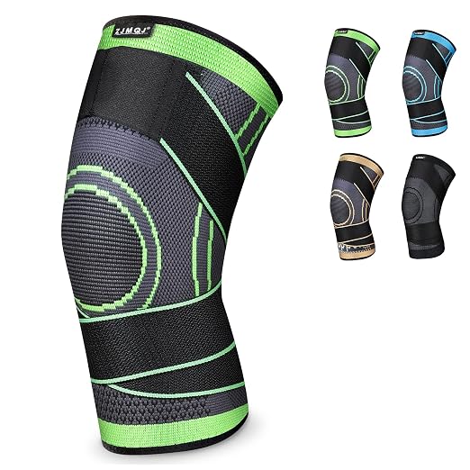 Knee Brace with Straps for Women/Men, Knee Compression Sleeve for Knee Pain, Arthritis, ACL, PCL, Meniscus Tear, Joint Pain Relief. Knee Support for Running, Workout, 1 pcs (Green,S/M)