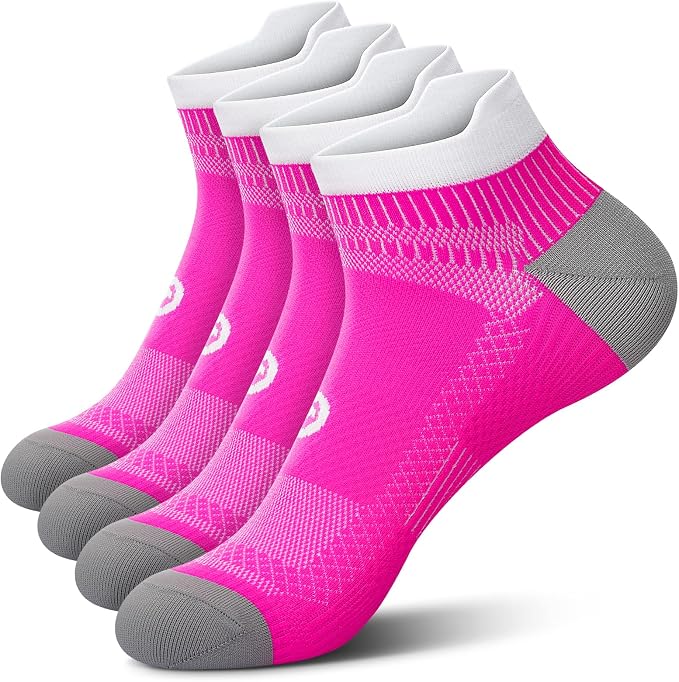 Compression Socks for Men Women Ankle Running Socks for Plantar Fasciitis | Low Cut Athletic Ankle Socks with Ankle & Arch Support for Running, Cycling, Golf, Work, Plantar Fasciitis Relief