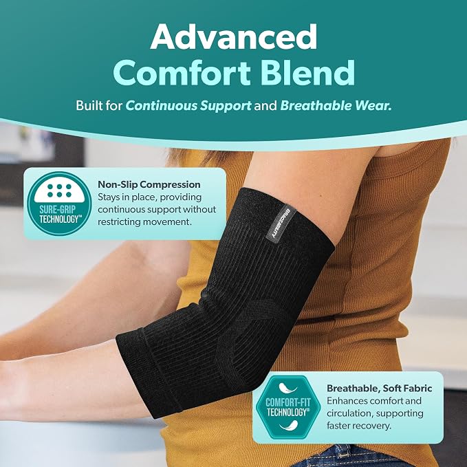 BraceAbility Elbow Compression Sleeve for Bursitis - Olecranon Elbow Brace for Tendonitis, Tennis Elbow, Golfers Elbow, Arthritis, Joint Pain Relief, Arm Support Sleeve for Men and Women (XL - Teal)