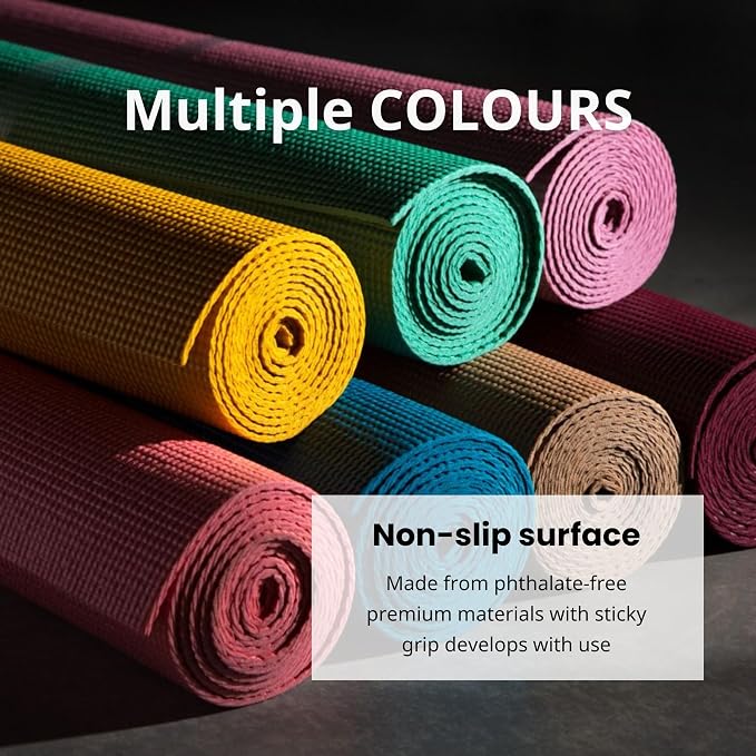 Everyday Yoga Deluxe Mat, Spacious 72"x24" Non-Slip Yoga Mat for Comfortable Home Workouts, 3-5mm Extra Thick