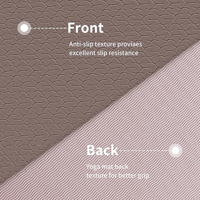 PAIDU POE Yoga Mat （10mm）Extra Thick Fitness Mat 72"x24" with Carry Strap | Non-slip, tear-resistant and suitable for all ages, perfect for yoga, Pilates, home gym and full-body workouts.