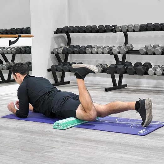 OPTP PRO-ROLLER Standard Density Foam Roller – Half-Round, Green, 36" x 3" | Standard density foam roller for physical therapy, Pilates, yoga foam roll exercises, and muscle recovery, Half-round