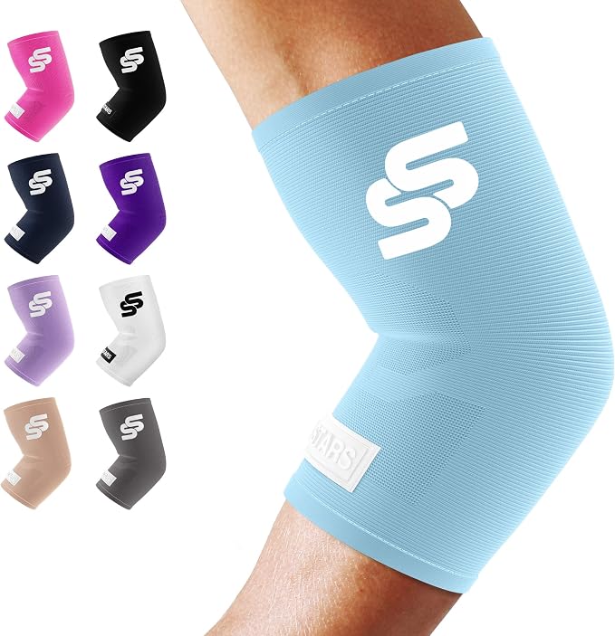 Sleeve Stars Elbow Sleeve for Pain Relief & Protection - Elbow Compression Sleeve for Women & Men - Supportive Elbow Brace for Tendonitis, Recovery & Ideal for Sports, Work