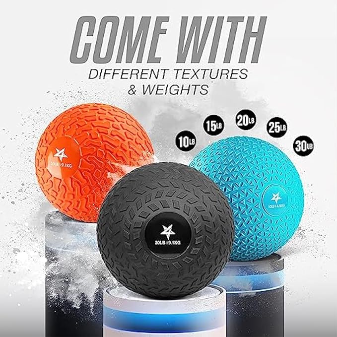 Yes4All Slam Balls, 10-40lb Weighted Ball Weight, Durable PVC Sand Filled Workout Dynamic Slam Ball for Strength Training, Triangle, Black, 10lbs