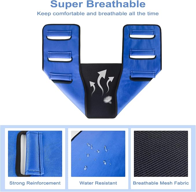 Transfer Belt Transfer Sling Padded Gait Belts with Seniors Patient Lift | Heavy Duty Gait Belt,Mobility Standing and Lifting Aid for Disabled,Elderly,Injured-Safely Move from Bed and Wheelchair(Blue)