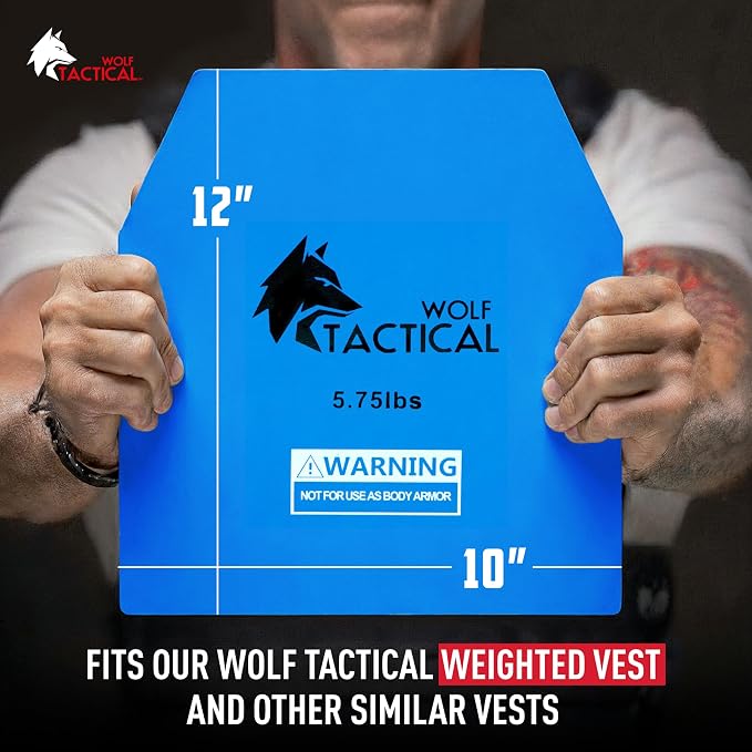WOLF TACTICAL Weight Vest Plates - 5.75/8.75/14.5/19.75LB Pairs - WODs, Strength Training, Running, Heavy Workouts