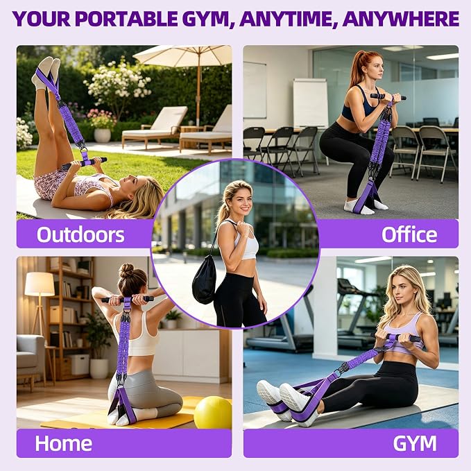 2026 New Resistance Band with Handles&Non-Slip Comfort Pedals, 90LBS Adjustable Latex Bandsfor Women and Men