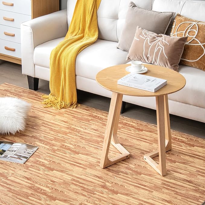Giantex 12 Pcs Faux Wood Grain EVA Foam Tiles, 24"x24" Interlocking Floor | 48 Sq. Ft Puzzle Exercise Mats with 24 Borders, 0.4" Thick Waterproof Anti-Slip Flooring for Home Gym, Basement, Light Oak