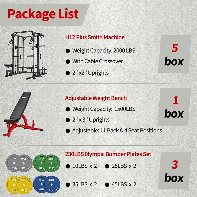 JEEKEE Power Cage with Cable Crossover System, 2000LB Multi-Function Power Rack with Independent Dual Pulleys, LAT Pulldown Seat Cushion, 20+ Attachments Squat Rack for Home Gym Workout,Black