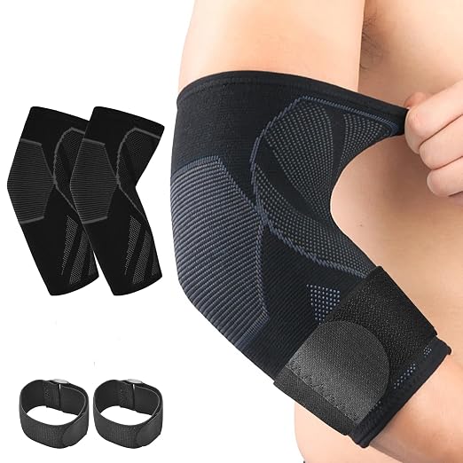 Arm Guards & Elbow Compression Sleeve (1 Pair)，Tennis Elbow Braces for Tendonitis and Tennis,Arm Supports Sleeves golfer relief for women & men sleeve for weightlifting