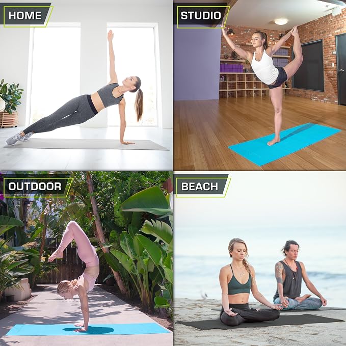 ProsourceFit Classic Yoga Mat 1/8” (3mm) Thick, Extra Long 72-Inch Lightweight Fitness Mat with Non-Slip Grip for Yoga, Pilates, Exercise