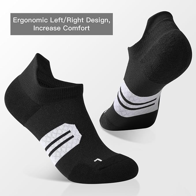BUDERMMY Womens Ankle Compression Socks with Arch Support Athletic Low cut Running Socks for Women Workout Cushion 5 Pairs
