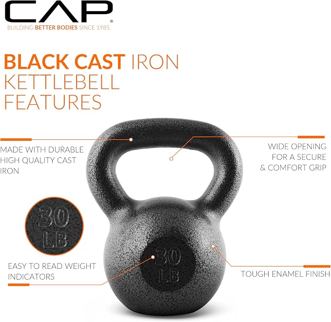 CAP Barbell Cast Iron Kettlebell - Singles and Sets, Multiple Weight Choices