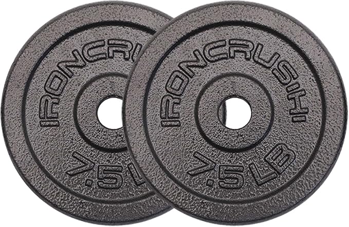 Standard 1 inch Cast Iron Weight plates - Superior Hammertone Finish, Wider Range 1.25-50 lbs Weights. Ideal for Dumbbell Handles, 1in Barbells, Adjustable Kettlebell Handles - Sold in Pairs