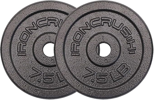 Standard 1 inch Cast Iron Weight plates - Superior Hammertone Finish, Wider Range 1.25-50 lbs Weights. Ideal for Dumbbell Handles, 1in Barbells, Adjustable Kettlebell Handles - Sold in Pairs