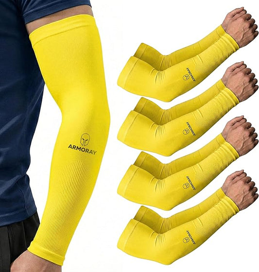 ARMORAY Arm Sleeves for Men and Women - UV Sun Protection Cooling Compression - Tattoo Cover Up Sleeve for Daily Wear & Work