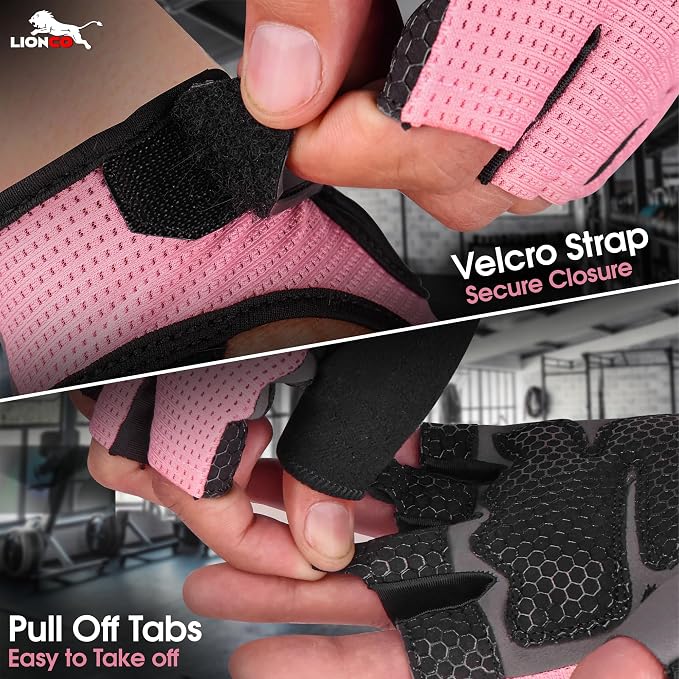 LIONCO Workout Gloves for Men Women,Weight Lifting Gloves with Breathable Gel Padded Excellent Grip for Gym Exercise,Cycling,Weightlifting,Fitness Training,Pull Ups and Climbing and Rowing