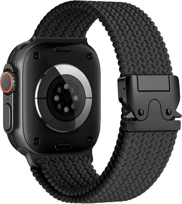 Elastic Sport Band for Apple Watch Ultra 3/2/1 Bands 49mm 46mm 45mm 44mm 42mm 41mm 40mm 38mm Men Women, Adjustable Parachute Buckle Nylon Fabric Wristband for iWatch Series 11 10 SE 9 8 7 6 5 4 3
