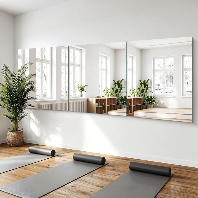 40x48 Inch Frameless Mirror, Frameless Bathroom Mirrors for Over Sink, Large Rectangle Home Gym Mirror for Wall, Upgraded Shatterproof Wall Mount Square for Living Room Bedroom Bathroom