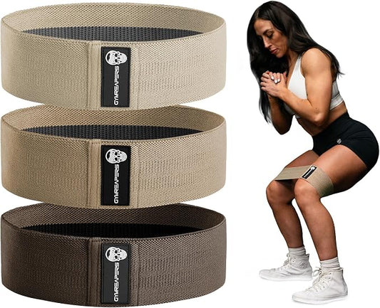 Hip Bands for Booty Workouts | Non Slip Fabric Band Set with 3 Levels - Resistance Bands for Legs & Hip - for Men & Women