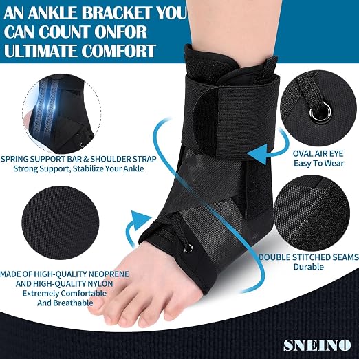 Lace up Ankle Brace for Women & Men - Ankle Support Brace for Sprained Ankle, Ankle Stabilizer for Achilles,Tendon,Sprain,Injury Recovery, Sports, Running, Basketball, (X-Large) | Breathable fabric, adjustable fit, support for Achilles tendonitis, ankl...