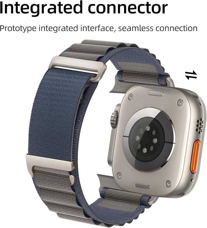 Alpine Nylon Sport Bands Compatible with Apple Watch Ultra Band 49mm 46mm 45mm 44mm 42mm Men Women, Stretch Loop Strap with D-Hook for iWatch Series 10 Ultra SE 9 8 7 6 5 4 3 2 1 (Blue, 38mm/40mm/41mm/42mm(Series 10))