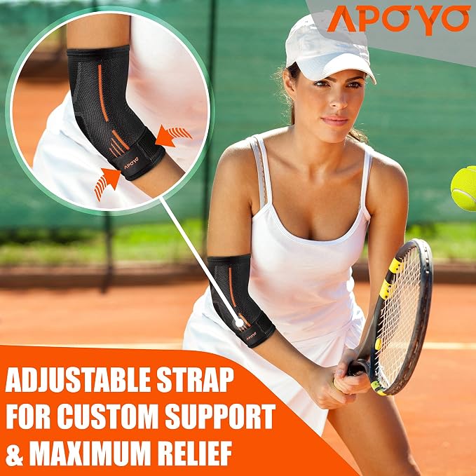 APOYO Tennis Elbow Brace for Women & Men, Workout and Everyday Use (XXL) | Elbow Compression Sleeve for Arthritis, Tendonitis, Tennis Elbow & Golfers Elbow, Reduce Joint Pain During Fitness Activity