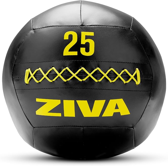 ZIVA Soft Wall Ball – Highly Durable Weighted Exercise Medicine Slam Ball for Strength and Conditioning Workout - Multiple Color, Weight Available