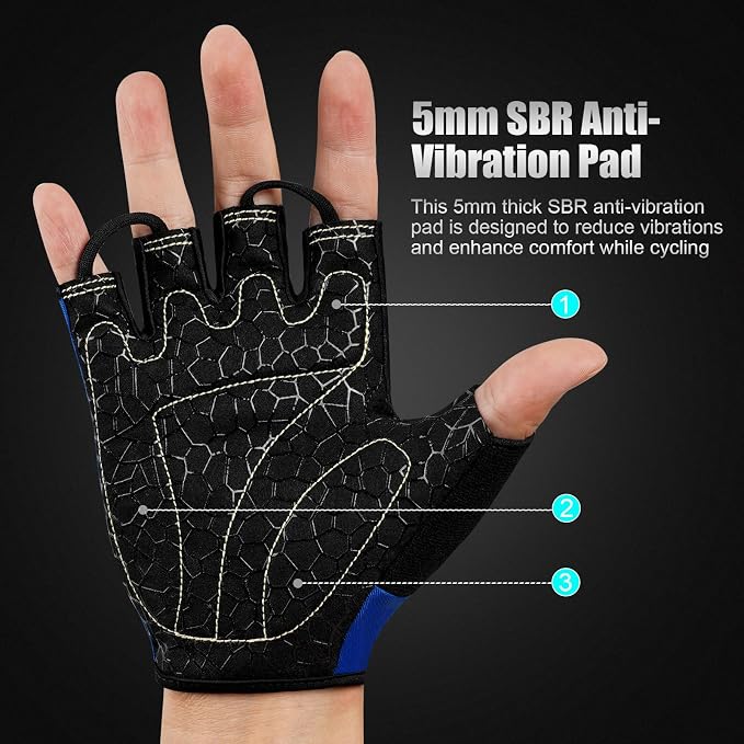 Cycling Gloves Bike Gloves for Men/Women Half Finger Biking Gloves Exercise Workout Gloves Suitable for Outdoor Sports, Gym, Weight Lifting, Rowing and Motorcycle