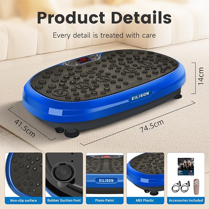 FitMaxx 3D XL Vibration Plate Exercise Machine - Whole Body Workout Vibration Platform w/Loop Bands - Lymphatic Drainage Machine for Weight Loss, Shaping, Recovery
