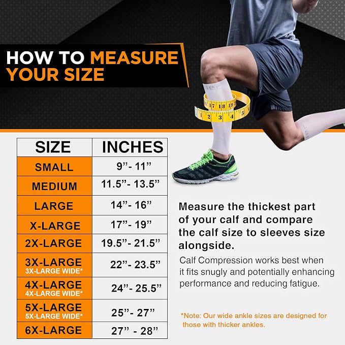 Doc Miller Compression Calf Sleeve for Men & Women, 20-30mmHg | Graduated Support for Running, Shin Splints, Calf Strain, Knee High, Small to 6XL Plus Size