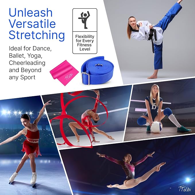 Leg Stretcher Strap with Door Anchor and Resistance Band, Splits Trainer | Home Flexibility Trainer for Splits, Ballet, Dance, Cheer, Yoga, Gymnastics, Pole and Taekwondo, Kids to Adults, All Levels