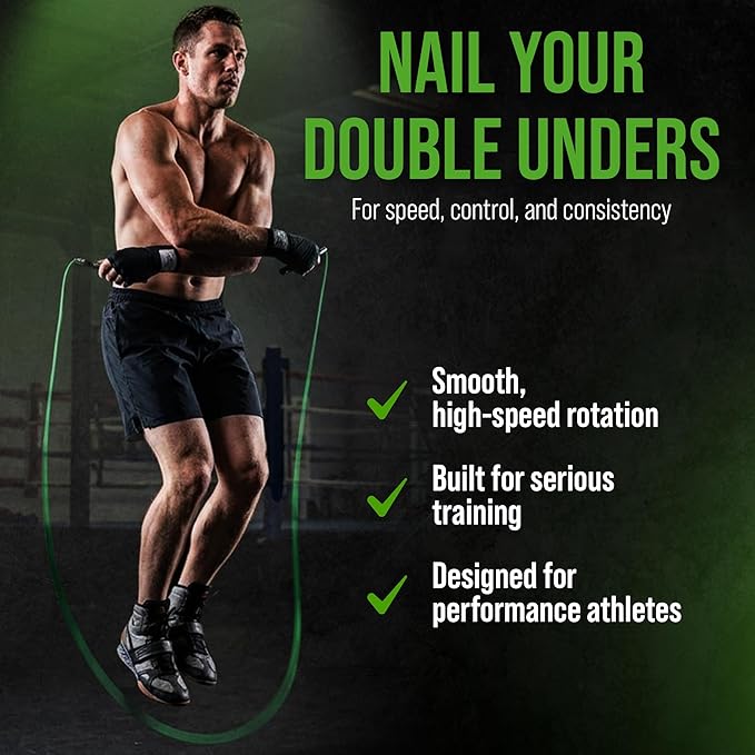 Bear KompleX Speed Jump Rope - Adjustable Tangle-Free Skipping Rope, Lightweight Handles, Smooth 360° Swivel Bearings, 2 Steel Cables, Free Carrying Case