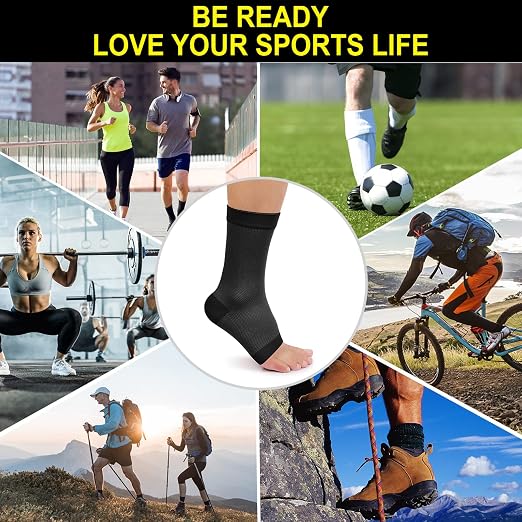 KEKING Ankle Brace Compression Sleeve – Plantar Fasciitis & Achilles | Medical-Grade Compression for Heel & Arch Pain, Reduces Swelling & Speeds Recovery, for Running, Gym, Daily Wear